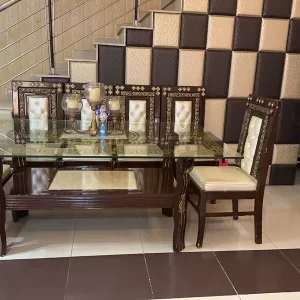 Dining table | Top Glass | dining 6 chairs | luxury dining