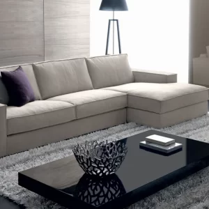 Modern sofa with headrest and armrests